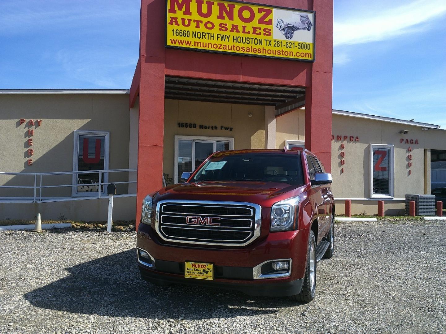2017 MAROON GMC YUKON SLE 2WD (1GKS1AKC3HR) with an 5.3L V8 OHV 16V engine, 6-SPEED AUTOMATIC transmission, located at 16660 North Freeway, Houston, TX, 77090, (281) 821-5000, 29.957193, -95.418587- Photo#1